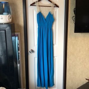 Crocheted back maxi dress